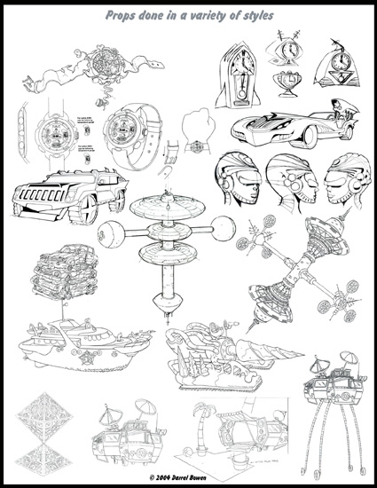 varied styles of props